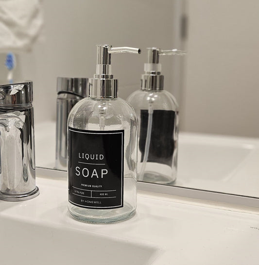 Dispensador De Jabón Vidrio Negro 400 Ml