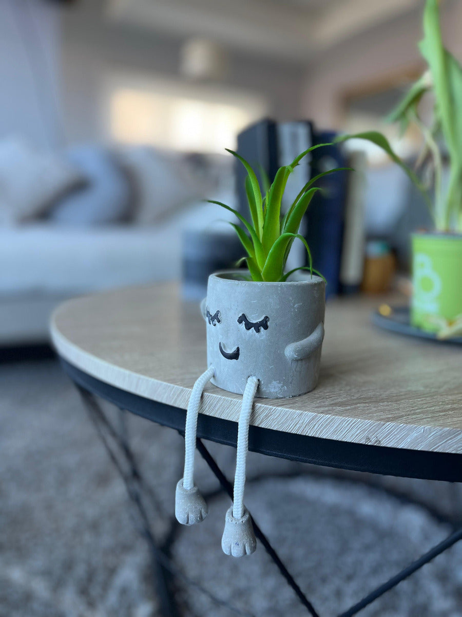 Macetero Kawai Con Patitas Pestañas Y Carita