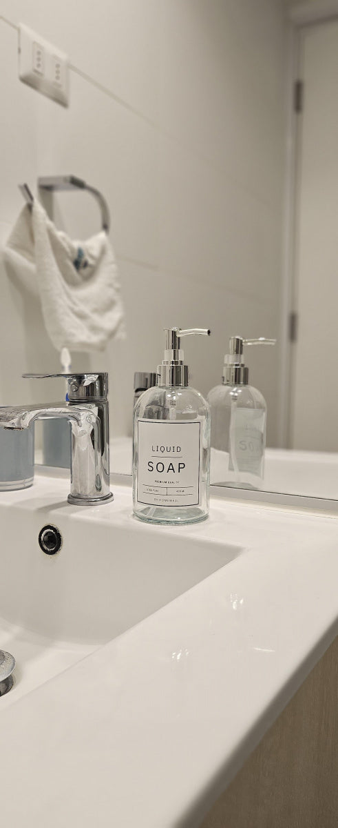 Dispensador de Jabón Vidrio Blanco 500ml