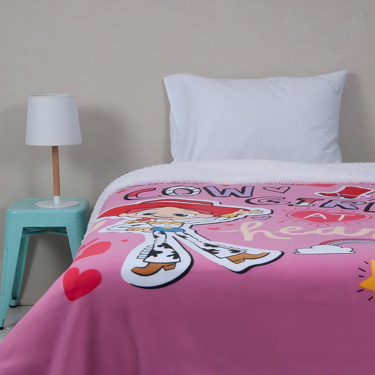 Frazada Polar Sherpa Windsor Toy Story Para Cama 1.5 Plazas Rosa