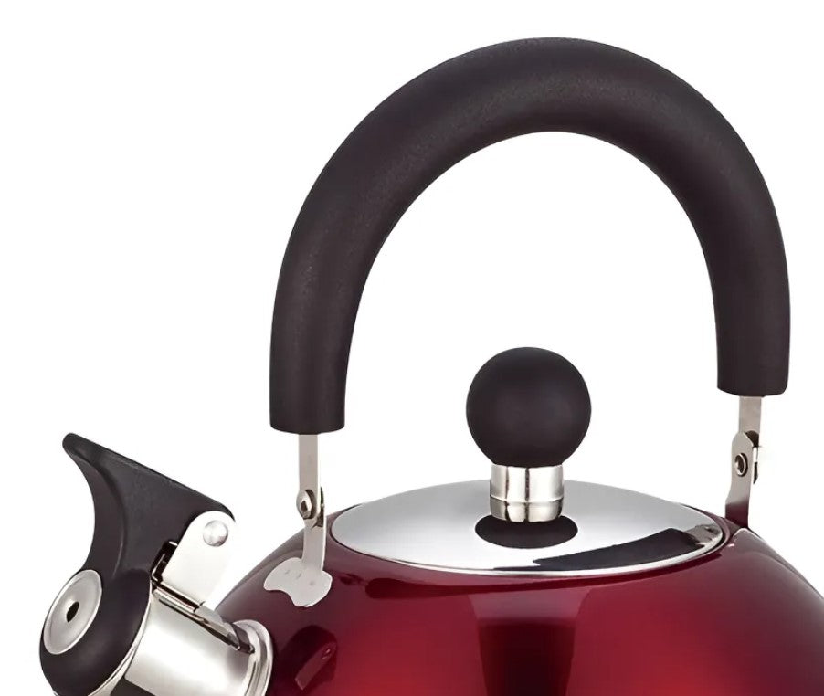 Tetera 2.5 Litros Acero Inoxidable Rojo con Silbato Vitta