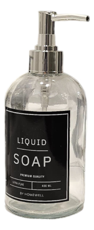 Dispensador De Jabón Vidrio Negro 400 Ml
