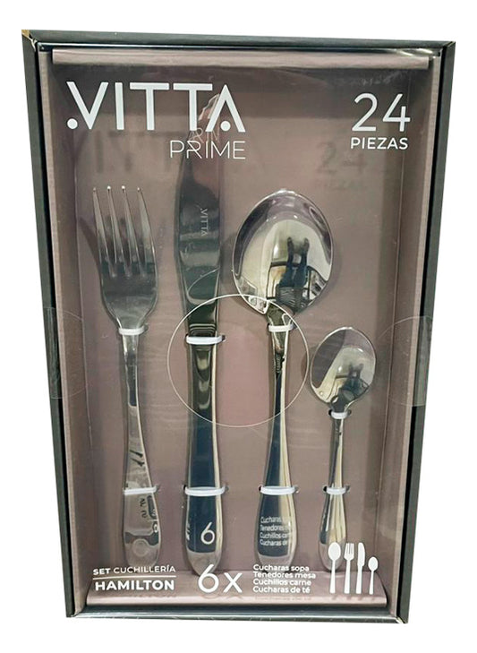 Set Cuchilleria 24 Piezas Hamilton Cubiertos Vitta Metal