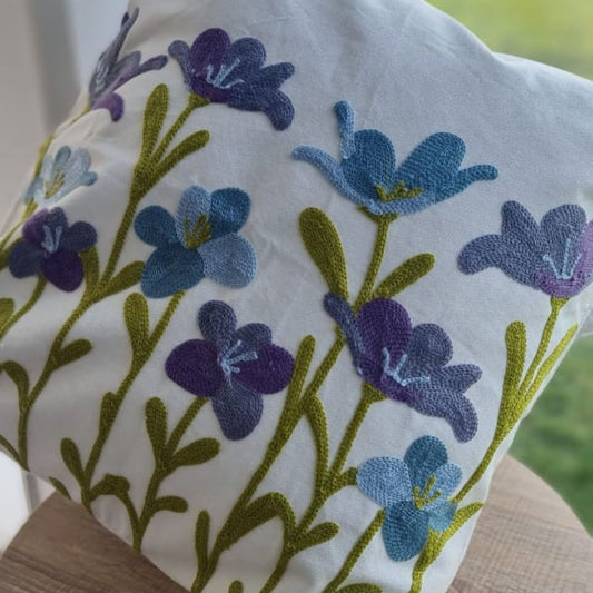 Funda Bordada Moradas Y Celeste Tuilipan 45x42