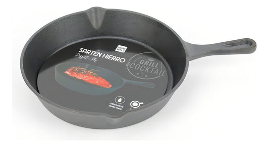 Sartén De Hierro Fundido 25cm Color Negro