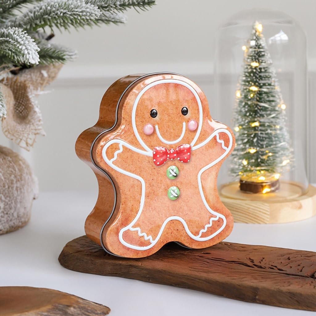Caja de Metal Galleta Navidad Jengibre Tarro