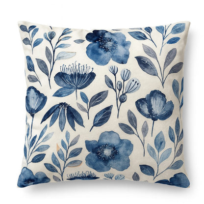 Funda Impresa Flores Azules Con Ramas Verdes 45x42