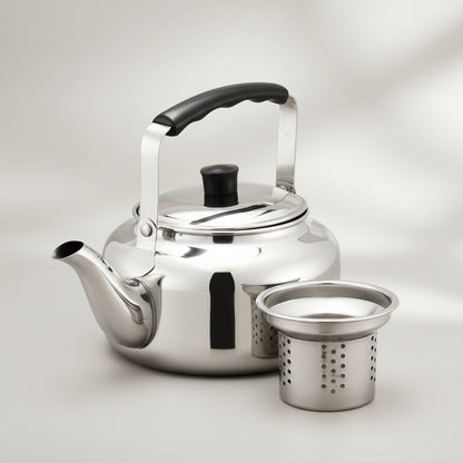 Tetera De Acero Inoxidable Con Filtro 900 Ml Marca Vitta Cromo