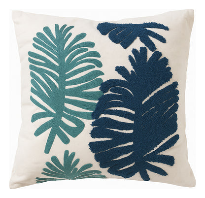 Funda Bordada Palmeara Azul Y Verde 45x42