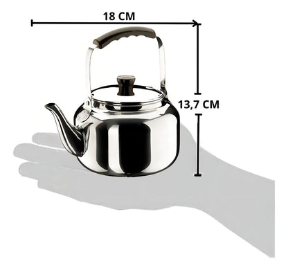 Tetera De Acero Inoxidable Con Filtro 900 Ml Marca Vitta Cromo