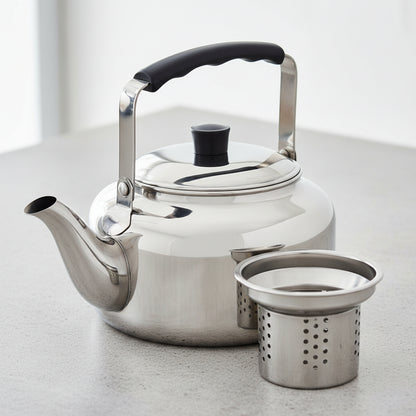 Tetera De Acero Inoxidable Con Filtro 900 Ml Marca Vitta Cromo