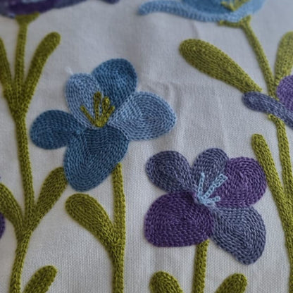 Funda Bordada Moradas Y Celeste Tuilipan 45x42