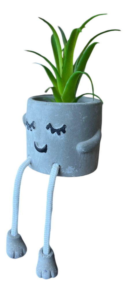 Macetero Kawai Con Patitas Pestañas Y Carita