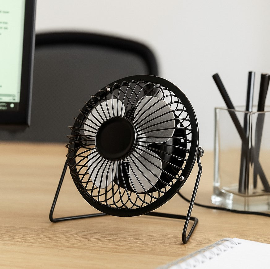 Ventilador de Escritorio Conexión USB 13.5cm Mini