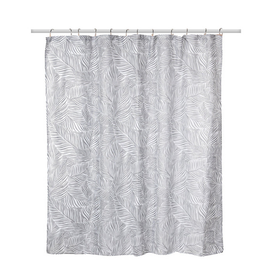 Set Cortina de Baño 4 Piezas Gris Oscuro