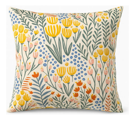 Funda Impresa Flor Tenedor Amarillo 45x42