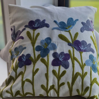 Funda Bordada Moradas Y Celeste Tuilipan 45x42