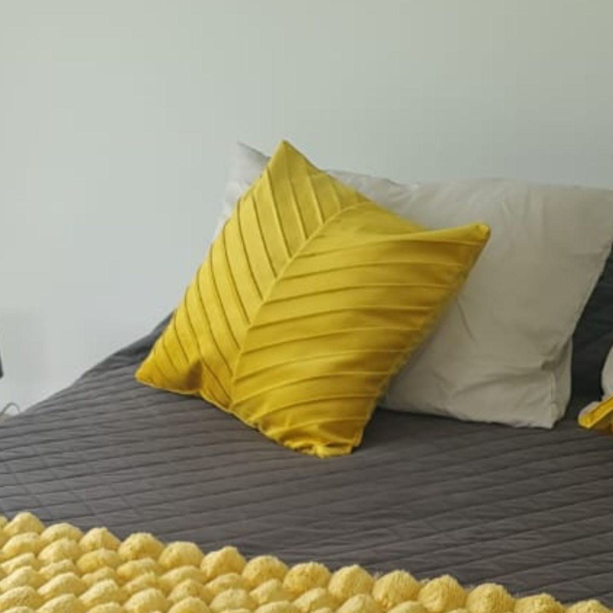 Funda Cojin Amarilla Lineas 43 X 40