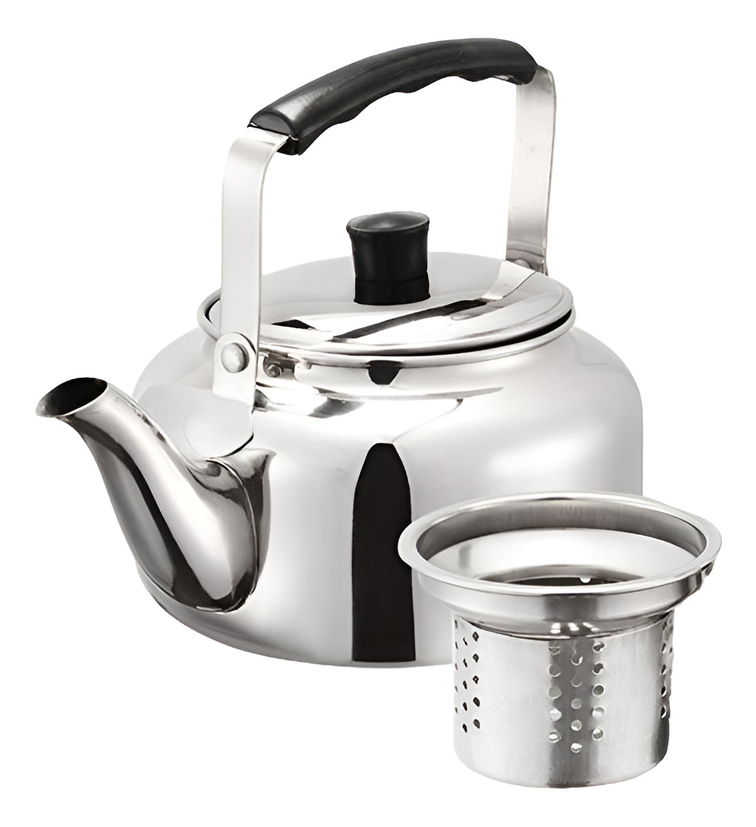 Tetera De Acero Inoxidable Con Filtro 900 Ml Marca Vitta Cromo