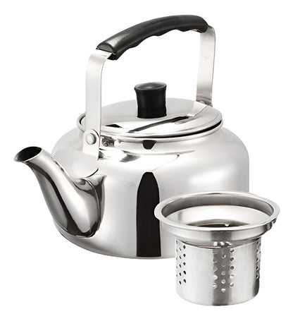 Tetera De Acero Inoxidable Con Filtro 900 Ml Marca Vitta Cromo