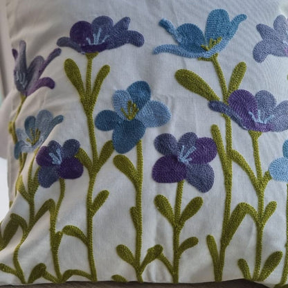 Funda Bordada Moradas Y Celeste Tuilipan 45x42