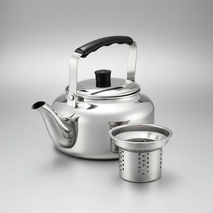 Tetera De Acero Inoxidable Con Filtro 900 Ml Marca Vitta Cromo