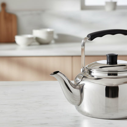 Tetera De Acero Inoxidable Con Filtro 900 Ml Marca Vitta Cromo