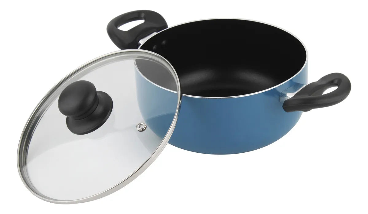 Batería De Cocina De Aluminio 6 Piezas Azul Gourmet Fantuzzi Azul